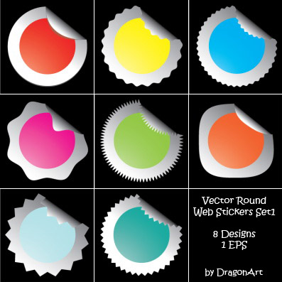 Graphic Design  Design on Web Stickers Round Set1   Dragonartz Designs  We Moved To Dragonartz