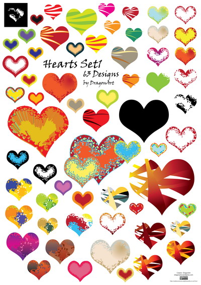 Desktop Wallpaper 2011 on Desktop Wallpaper Hearts  Vector Hearts Set1 Amp