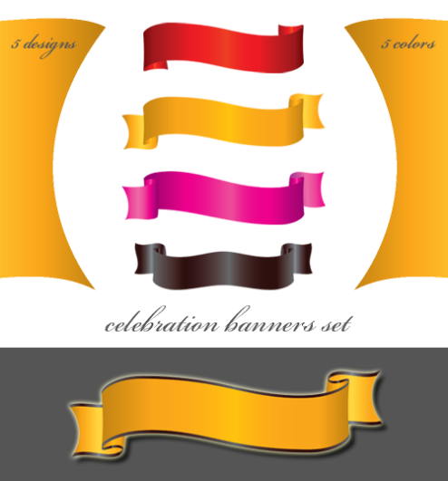 scroll banner clip art. 5 different designed anners