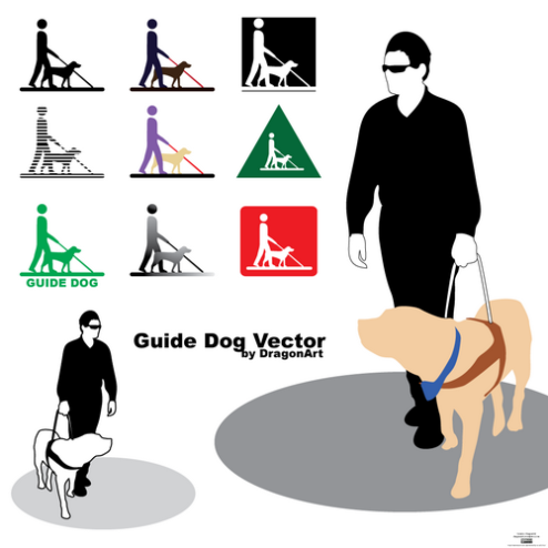 clipart dog bowl. Two guide dog vectors in