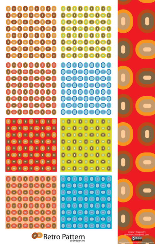 A simple seamless retro pattern . One design, 8 colorset.