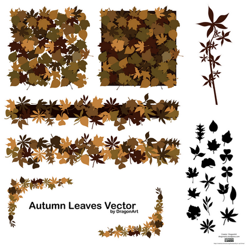 leaf border clipart. A selection of autumn leaves,
