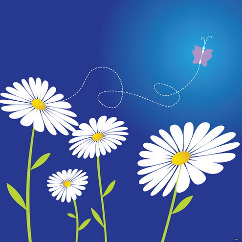 clip art flowers and butterflies. Some daisies with a utterfly