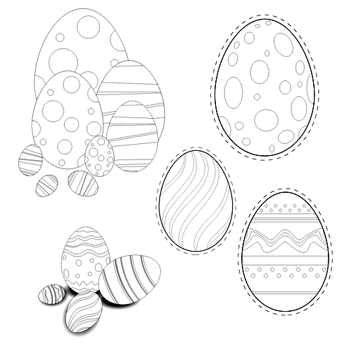 clip art easter eggs. Easter Eggs Color-it Vector