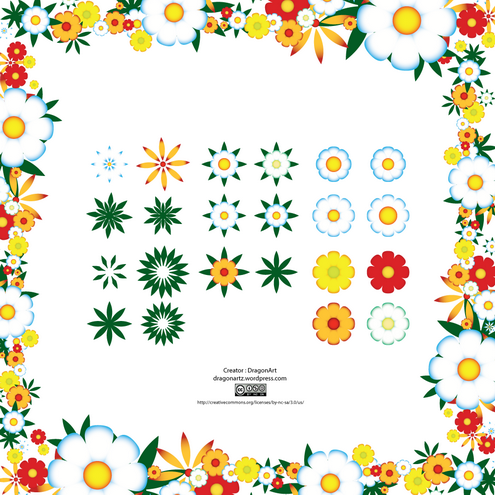 free flower clip art borders. Seperate spring flowers as