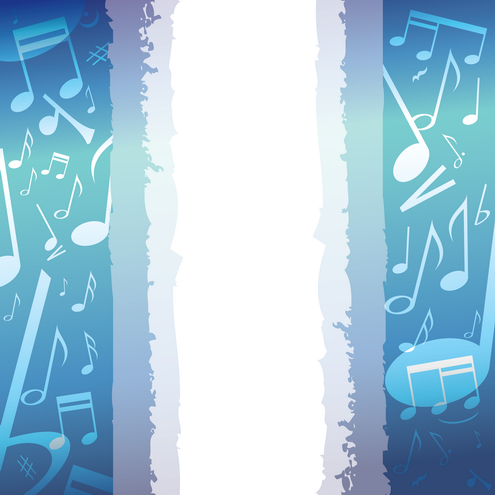 Musical notes background in nine different colors