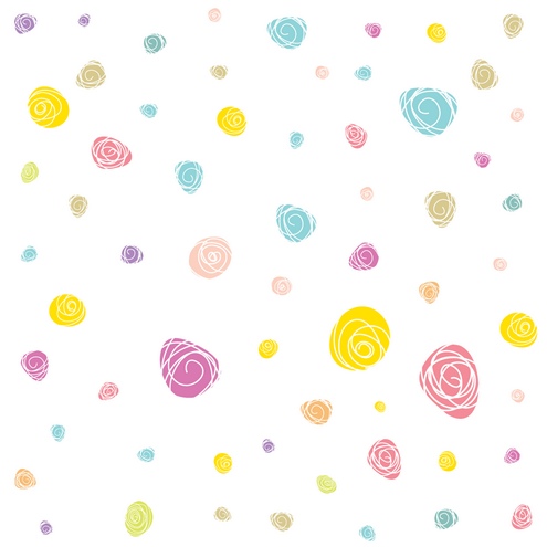 Four scribble flower pattern