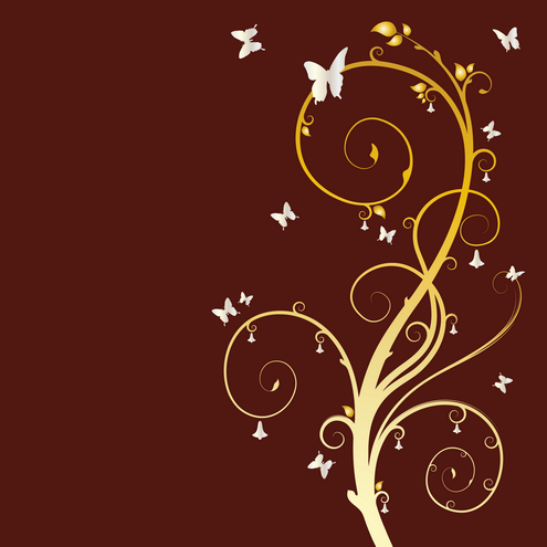 floral wallpaper vector. _Vector - Floral Butterfly
