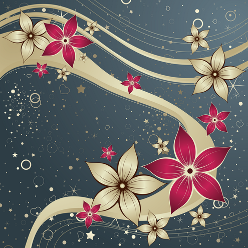 Vector - Red Silk Flower Design 04 by DragonArt
