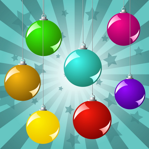 Free Wallpaper Backgrounds on Colorful Christmass Balls Background In Four Different Background