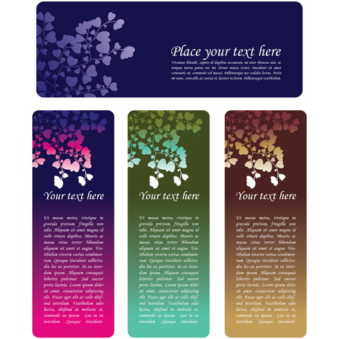 Floral hearts flyer design in four different color designs